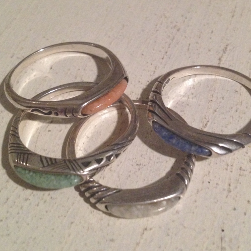 Set/4 Sterling stack rings. Size 8